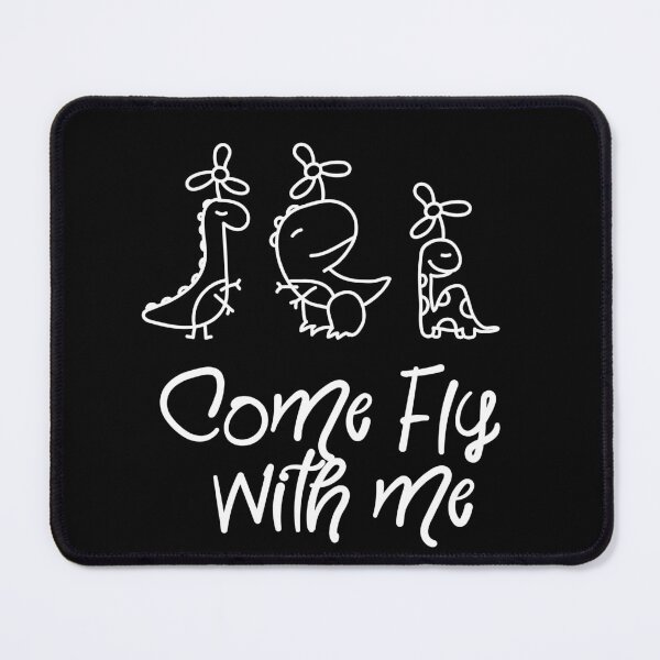 Item preview, Dino Fly Squad Brontosaurus with Diplotocus and Tyrannosaurus - 'Come fly with me' Cute T-shirt design for kids designed and sold by Ridiculam Toga.