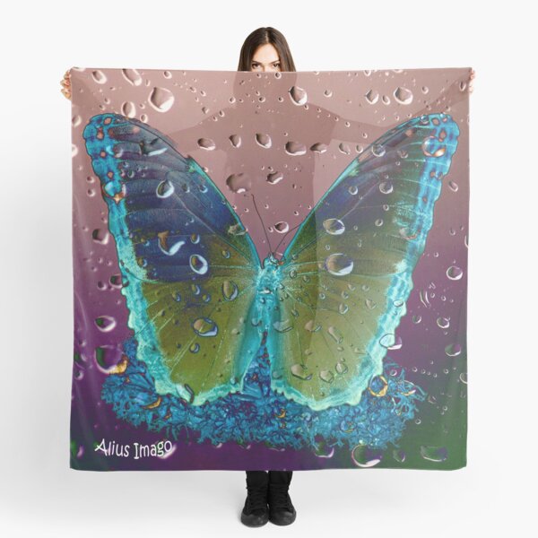 Raindrops - Columbia Blue Butterfly Scarf