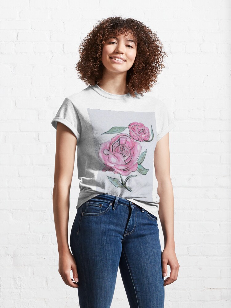 Alternate view of Pretty And Pink Roses Classic T-Shirt
