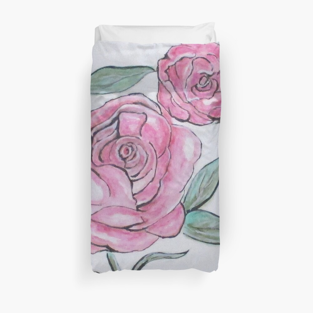Pretty And Pink Roses Duvet Cover
