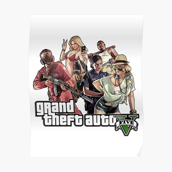 Grand Theft Auto 5 Gta V Poster For Sale By Milabuchko Redbubble 8424