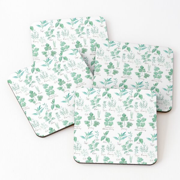 Item preview, green herbs leaves family watercolor  designed and sold by ColorandColor.