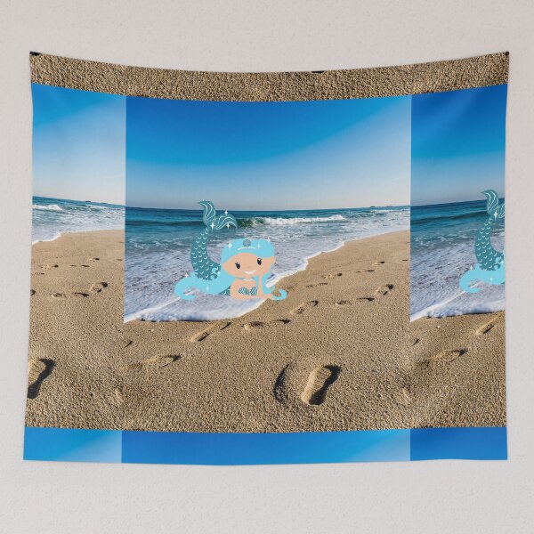 Item preview,  BLUE SHORE WAVES TRAVE TO SHORE WITH A MERMAID designed and sold by marie1919.