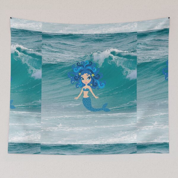 Item preview,   BLUE SHORE WAVES TRAVE TO SHORE WITH A MERMAID designed and sold by marie1919.