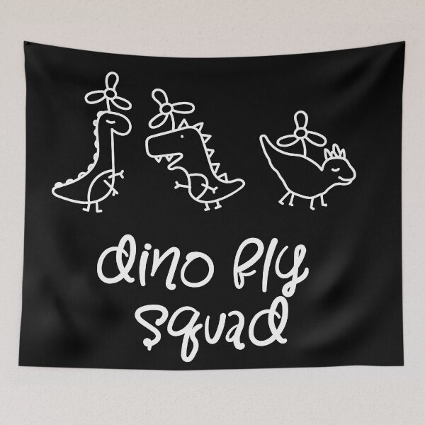 Item preview, Dino Fly Squad Raptor with Baryonyx and Stegosaurus - Cute T-shirt design for your kid designed and sold by Ridiculam Toga.