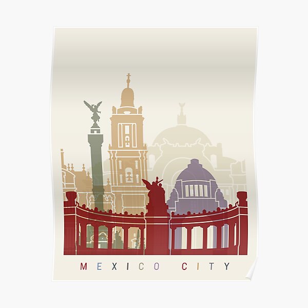 Mexico city skyline poster Poster