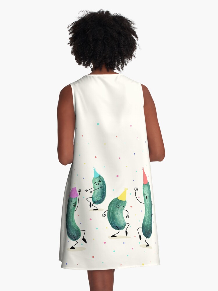 Thumbnail 3 of 4, A-Line Dress, Pickle Party! designed and sold by littleclyde.