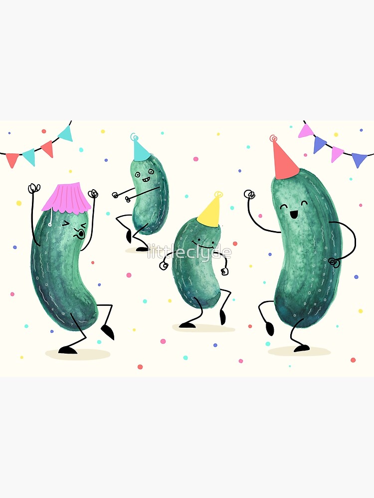 Thumbnail 2 of 2, Postcard, Pickle Party! designed and sold by littleclyde.