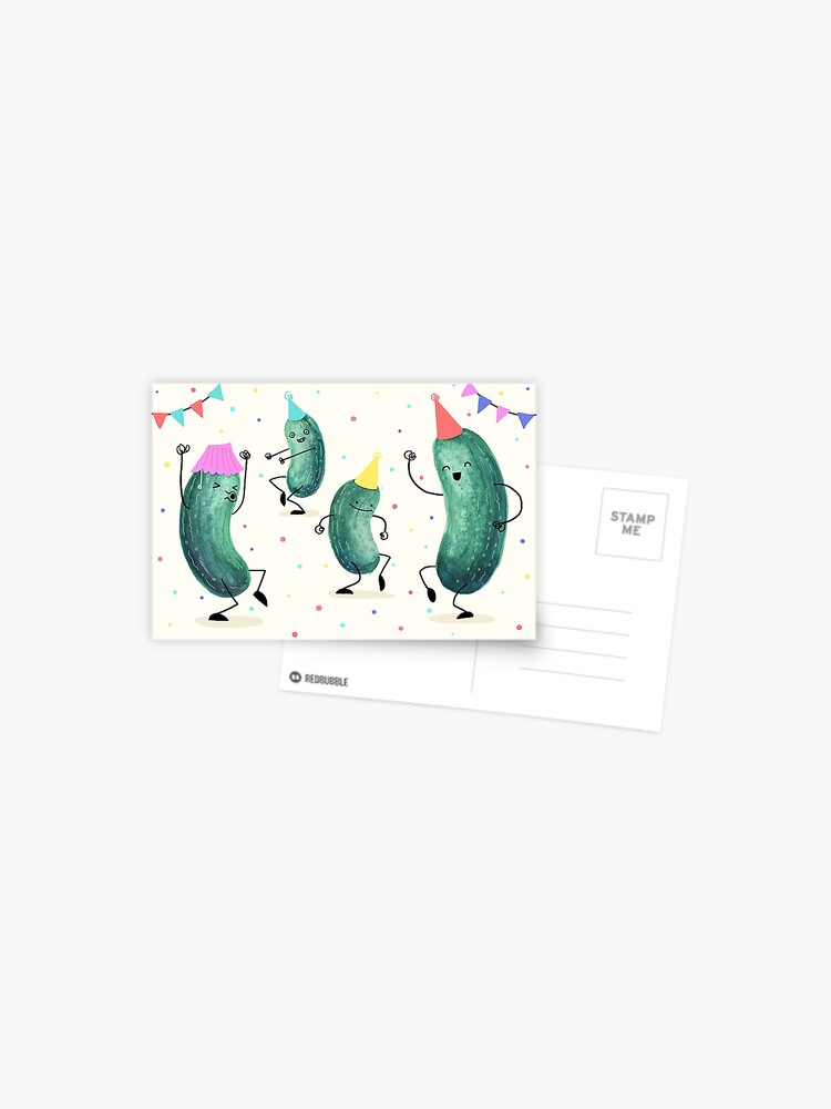Thumbnail 1 of 2, Postcard, Pickle Party! designed and sold by littleclyde.