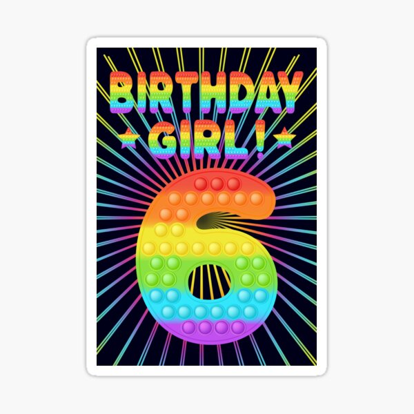 girls-6th-birthday-birthday-party-for-6-year-old-sticker-for-sale-by