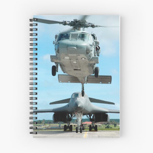 Item preview, A U.S. Navy MH-60S Seahawk helicopter and a U.S. Air Force B-1B Lancer bomber. designed and sold by StocktrekImages.