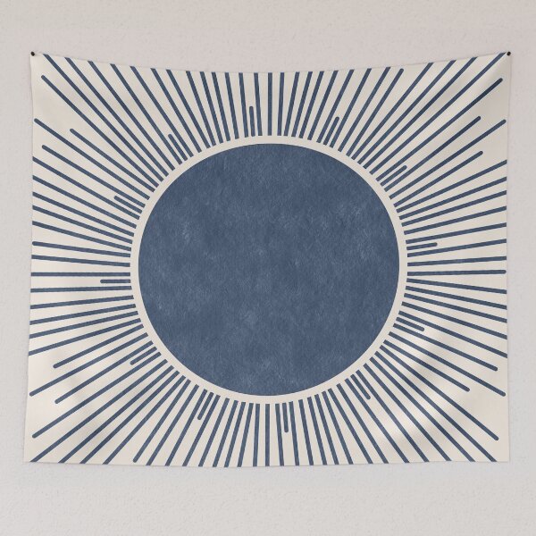Item preview, Navy blue geometric Sun designed and sold by ArticraftShop.