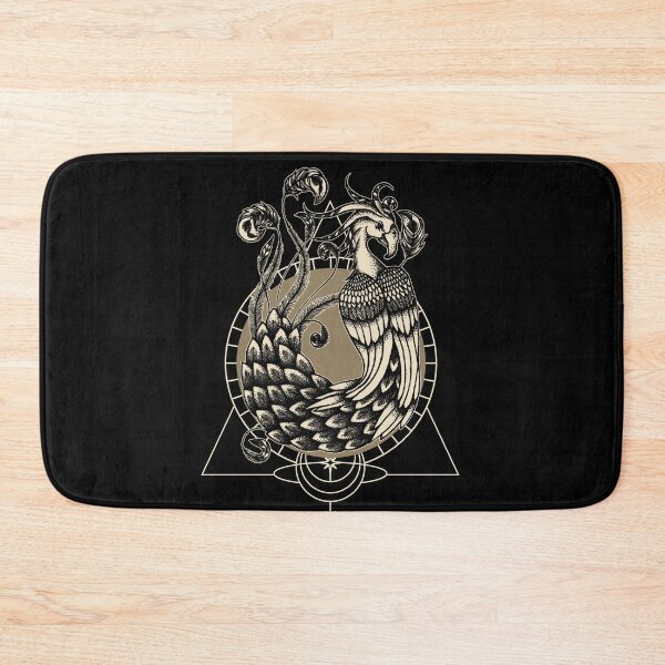 Item preview, Esoteric Occult Phoenix & Sun Ink Illustration designed and sold by RedFinchDesigns.