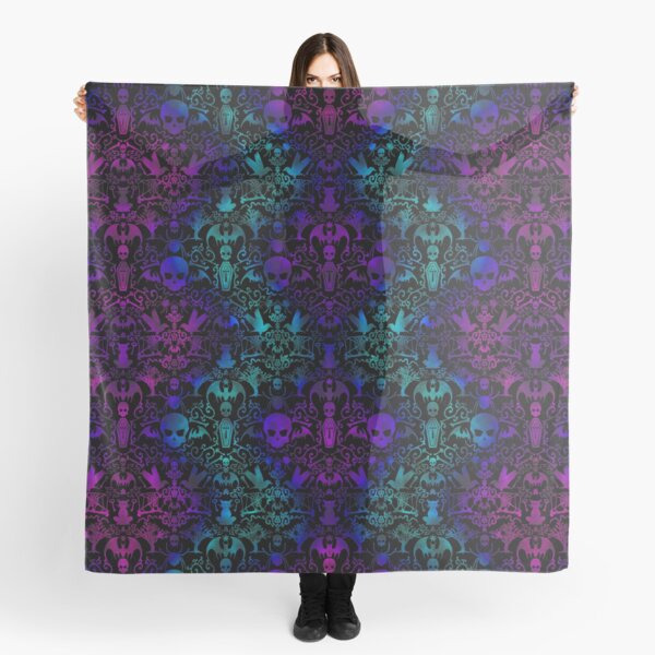 Item preview, Goth Everything Damask teal & purple designed and sold by lilibat.