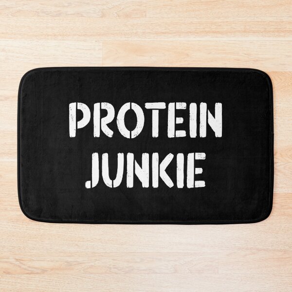 Item preview, Cool Protein Junkie Quote in Cool Stencil Font Style White designed and sold by RiciPaneto.