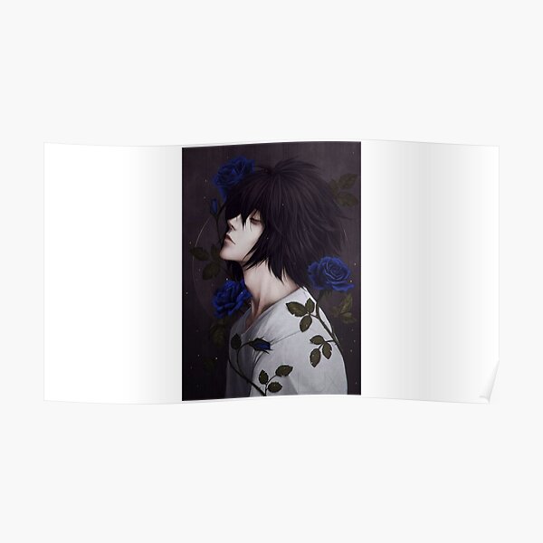 L with blue rose Poster