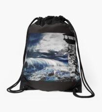Stormy water 3 Drawstring Bag