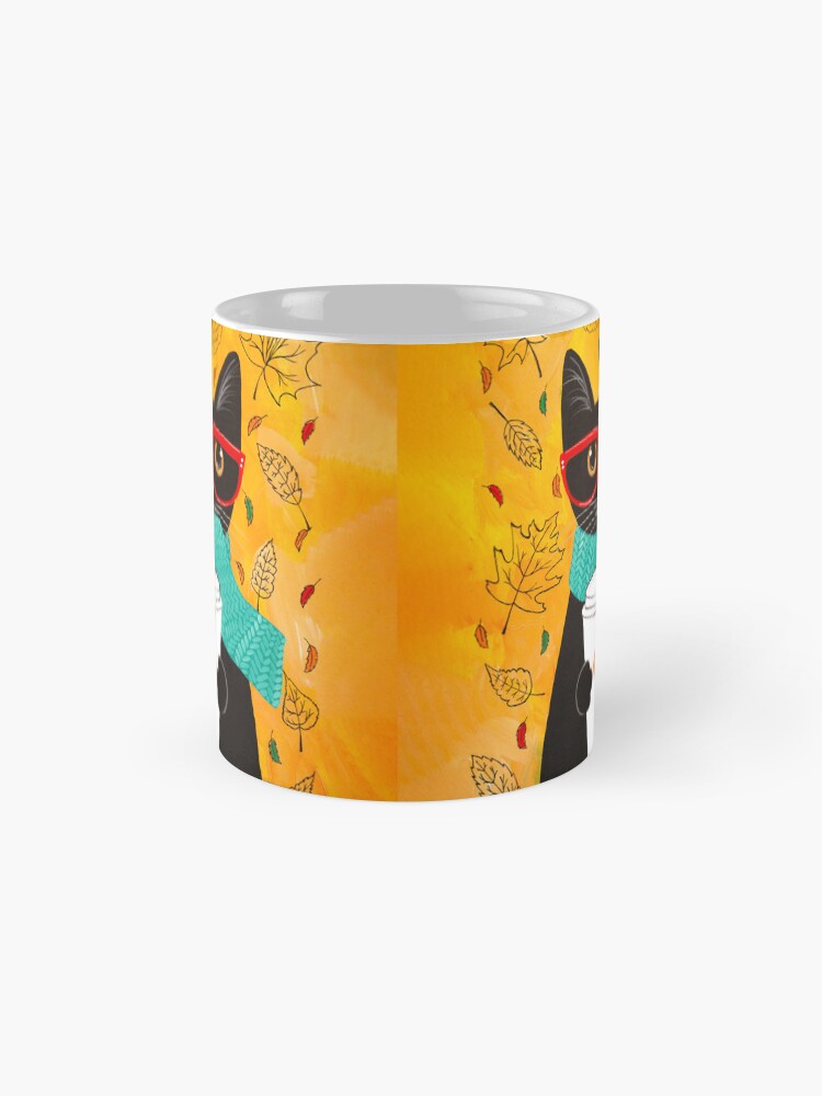 Thumbnail 4 of 6, Coffee Mug, Autumn Pumpkin Coffee Cat designed and sold by kilkennycat.