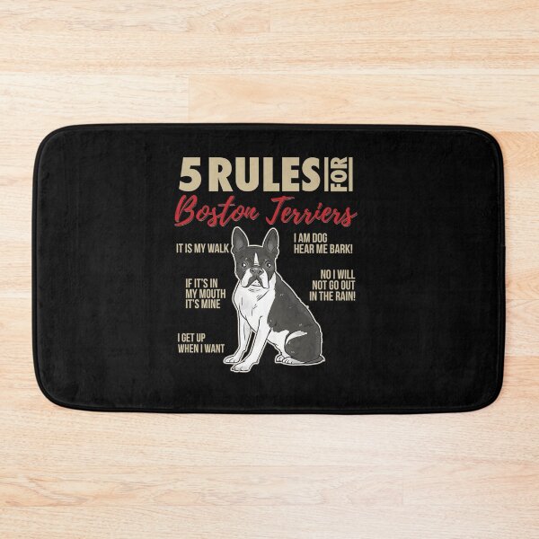 Item preview, 5 RULES BOSTON TERRIERS FUNNY BOSTON TERRIER DOG designed and sold by sobriowslen.