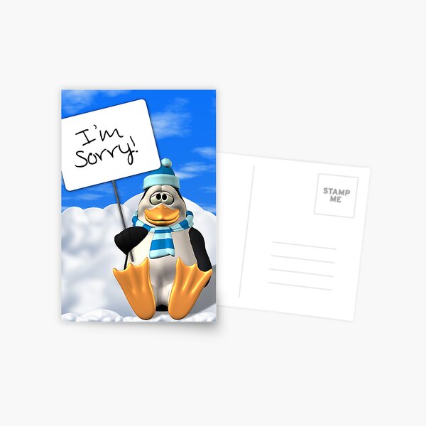 I'm Sorry Penguin Card Postcard