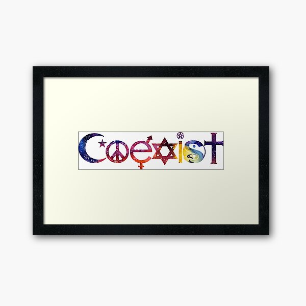 COEXIST Space Framed Art Print