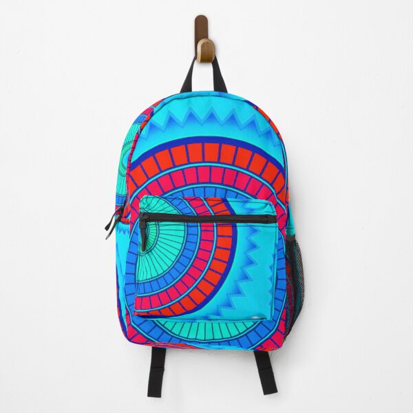 Item preview, Geometric Mandala - Red and Turquoise designed and sold by TotallyRetroArt.