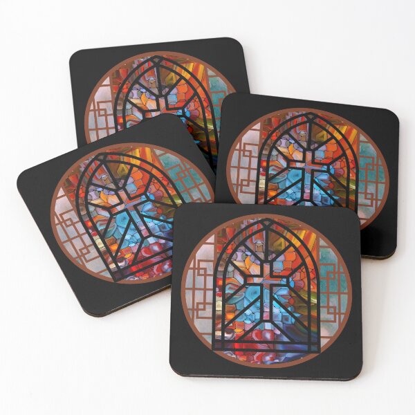 Item preview, Cross Line Art Stained Glass Design designed and sold by NonPCTruths.