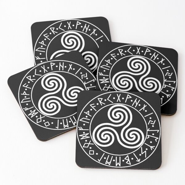 Item preview, Triskell Futhark Circle white designed and sold by AgeOfHeroes.
