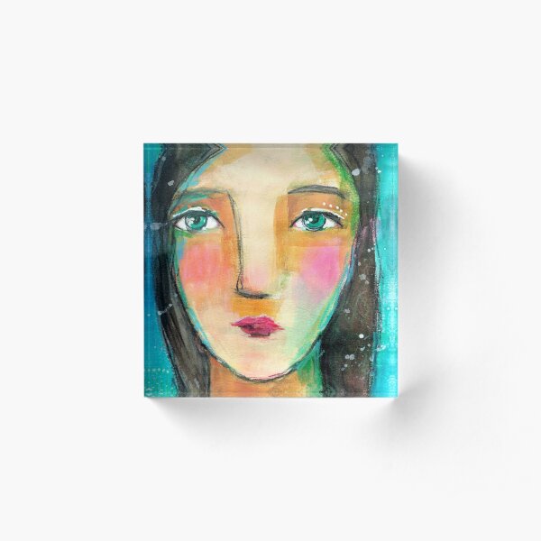 Face I - or The Snow is ever Falling Acrylic Block