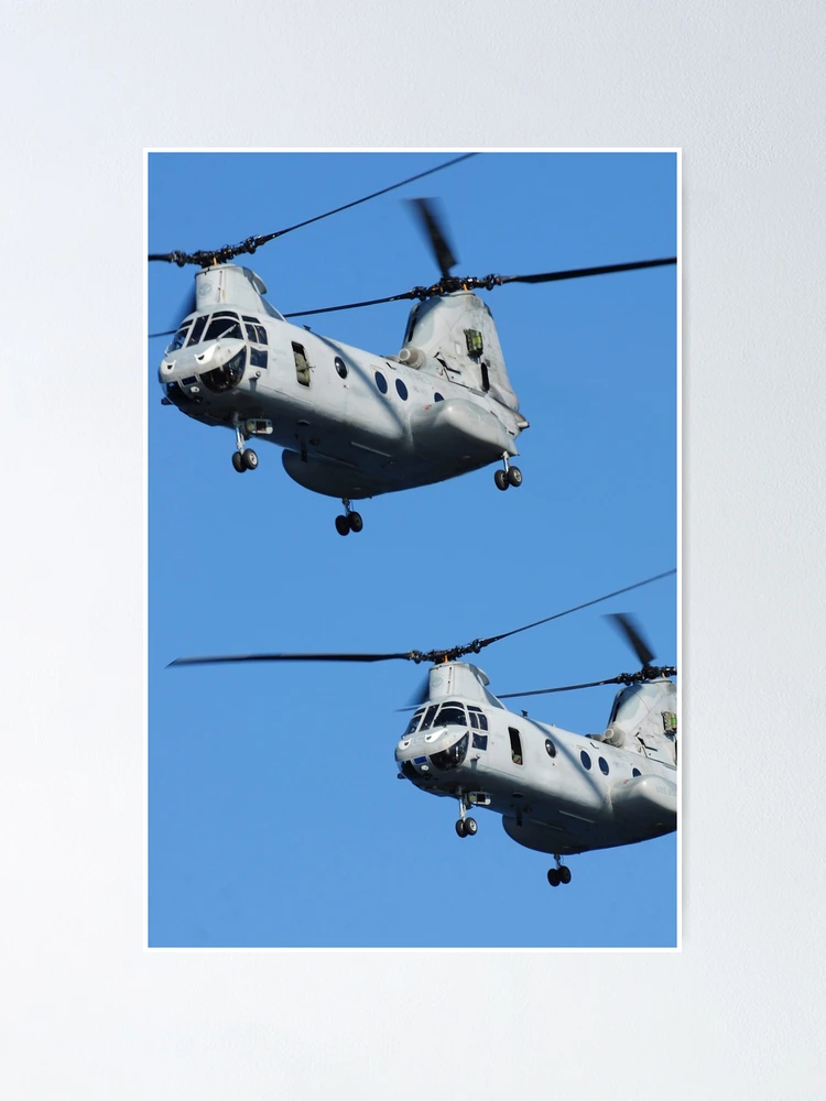 CH-46E Sea Knight helicopters fly over San Diego, California Wall Art,  Canvas Prints, Framed Prints, Wall Peels