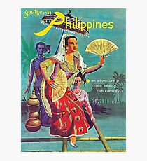 Philippinen, Frau, Weinlesereiseplakat Fotodruck
