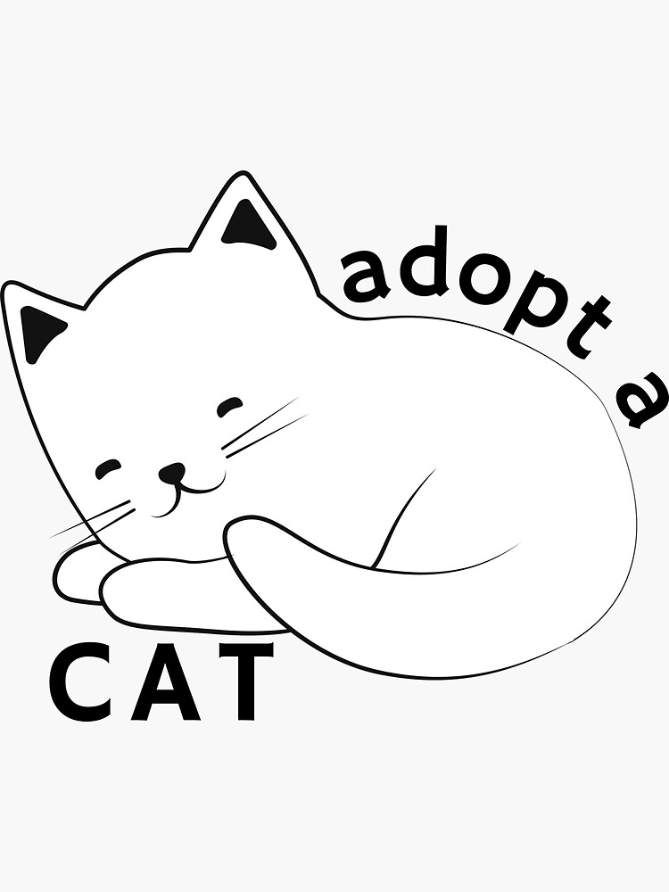 "Adopt A Cat (World Cat Day 2022)" Sticker for Sale by toocks Redbubble
