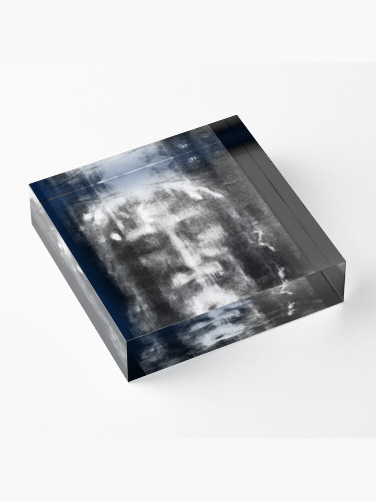 Alternate view of Shroud of Turin. Turin Shroud. Christianity, Christian, Icon, Bible, Biblical, Resurrection. Acrylic Block