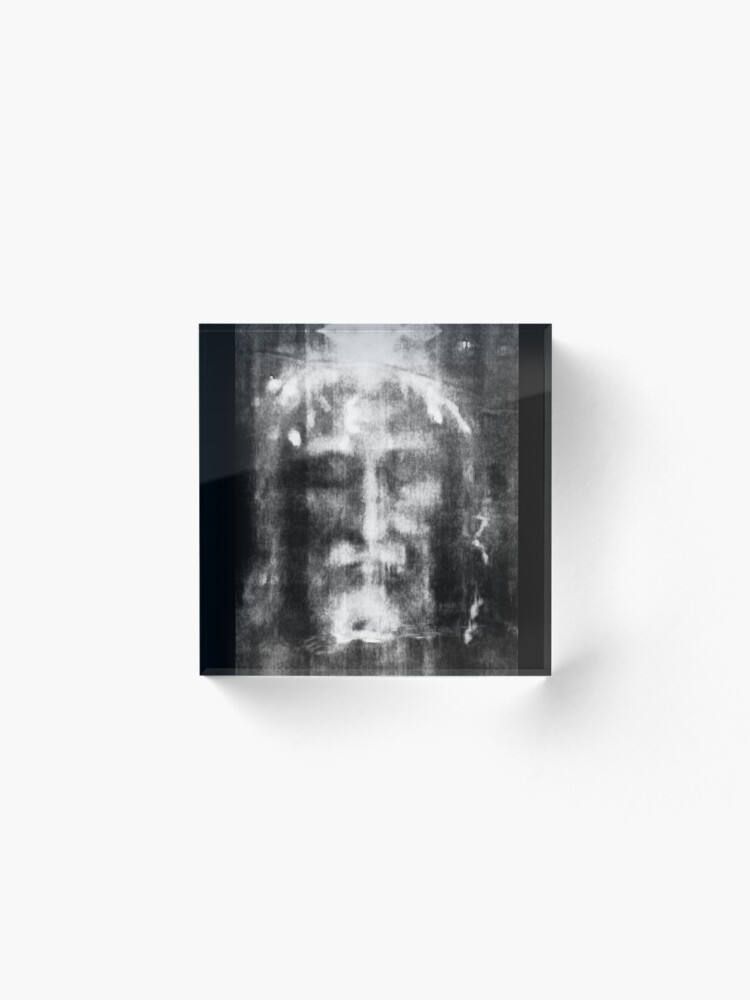 Alternate view of Shroud of Turin. Turin Shroud. Christianity, Christian, Icon, Bible, Biblical, Resurrection. Acrylic Block