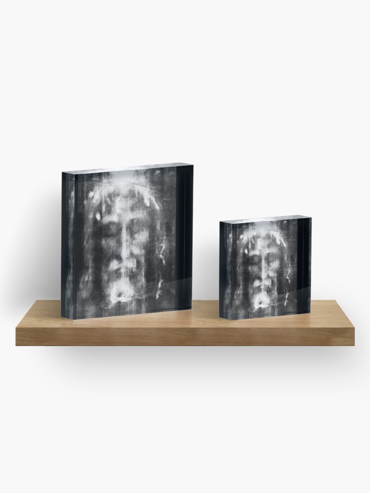 Alternate view of Shroud of Turin. Turin Shroud. Christianity, Christian, Icon, Bible, Biblical, Resurrection. Acrylic Block
