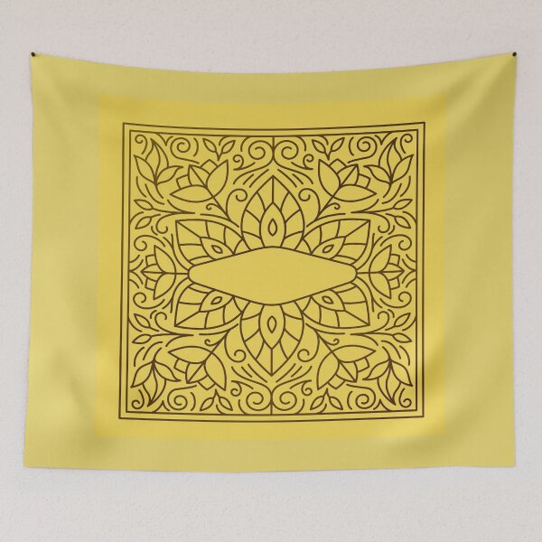 Item preview, Flower ornament on yellow designed and sold by AnnabellaRh.