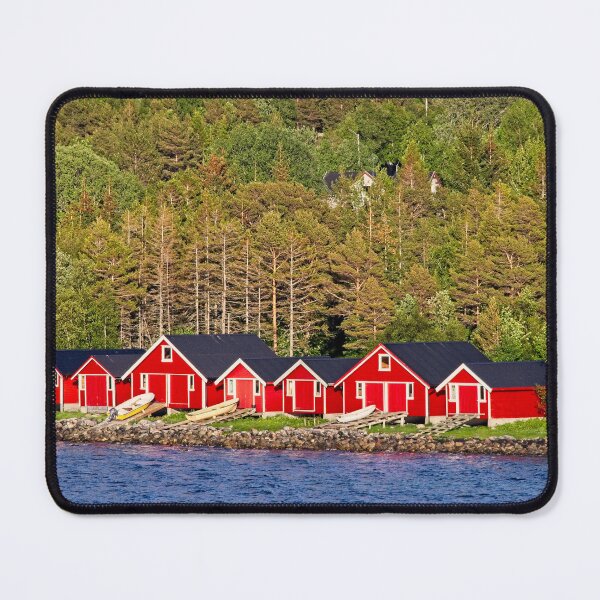 Item preview, Red Boathouses in Norway designed and sold by Martyn R Arnold Fine Art Nature & Landscape Photography.