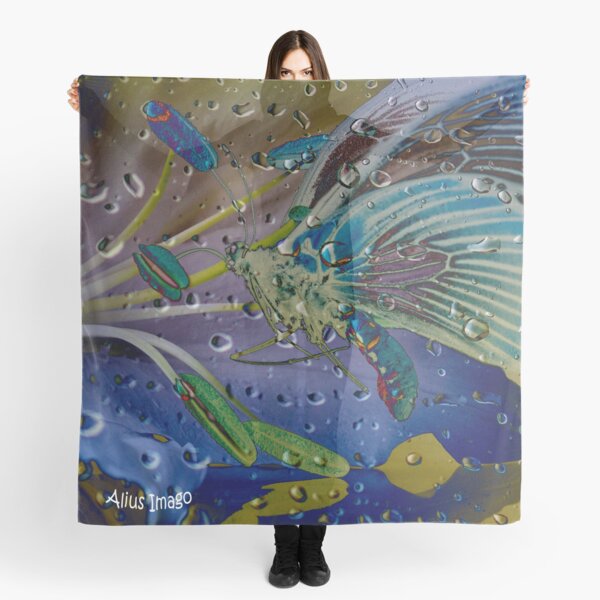 Raindrops - Butterfly and Lilies Scarf
