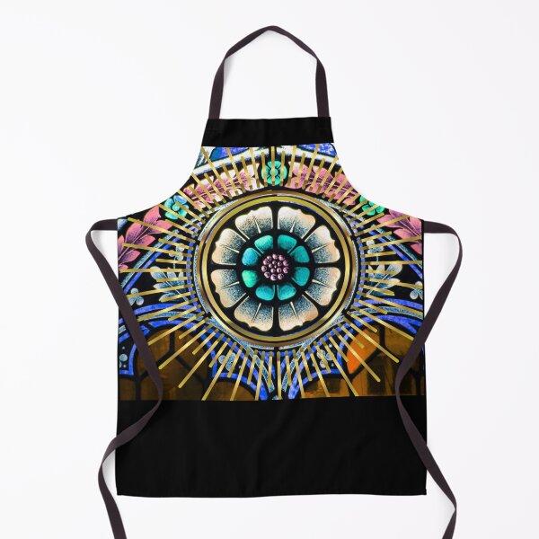 Item preview, Rose Window Stained Glass Blue Gold designed and sold by NonPCTruths.