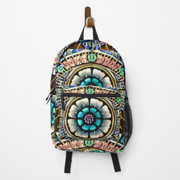 Item preview, Rose Window Stained Glass Blue Gold designed and sold by NonPCTruths.