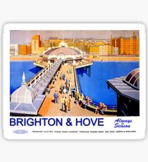 Brighton and Hove, Always in season, vintage, travel, poster Sticker