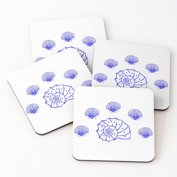 Item preview, Sea shells in blue color designed and sold by VeganGuitarizm.