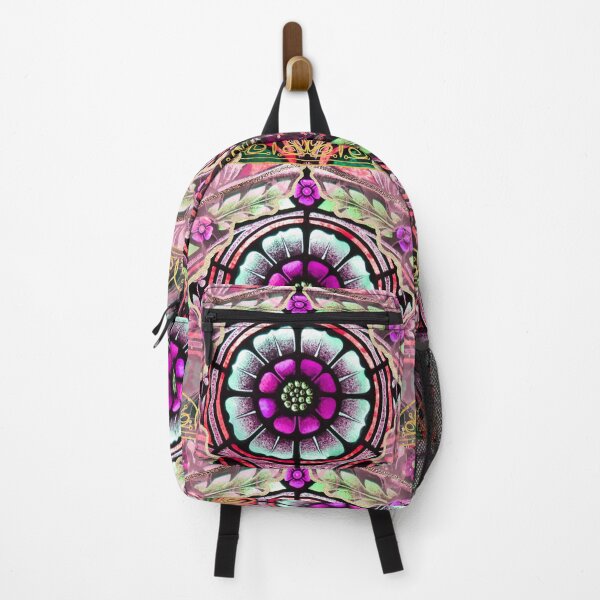 Item preview, Rose Window Stained Glass Pink Gold designed and sold by NonPCTruths.