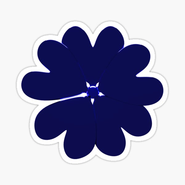 Elegant Metallic Blue Flower Sticker For Sale By Jason123za Redbubble 