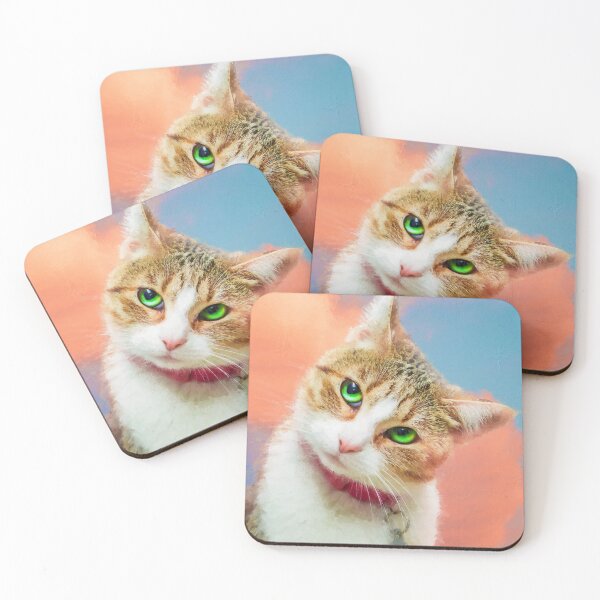Item preview, a cat tilting her head in the sky designed and sold by unepommedeterre.