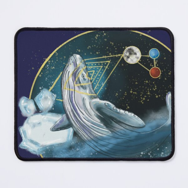 Item preview, Blue whale with planet and ice - whale spirit animal designed and sold by SonjaNeuroth.