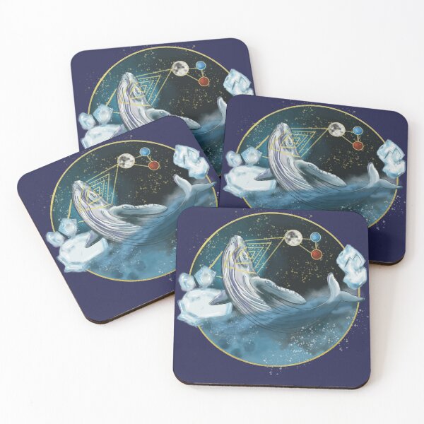 Item preview, Blue whale with planet and ice - whale spirit animal designed and sold by SonjaNeuroth.