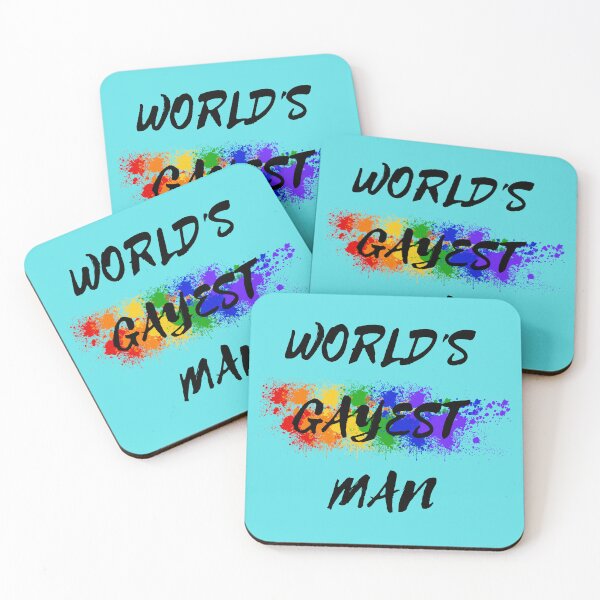 Item preview, World's Gayest Man Color Splash Gay Pride In Cyan designed and sold by LuckyKermit.