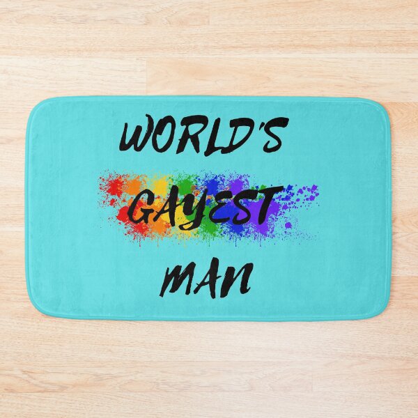 Item preview, World's Gayest Man Color Splash Gay Pride In Cyan designed and sold by LuckyKermit.