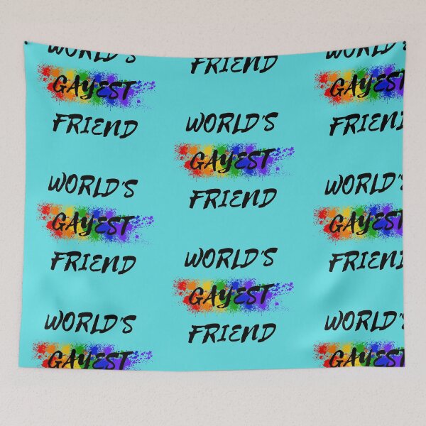 Item preview, World's Gayest Friend Color Splash For Pride Month In Cyan designed and sold by LuckyKermit.